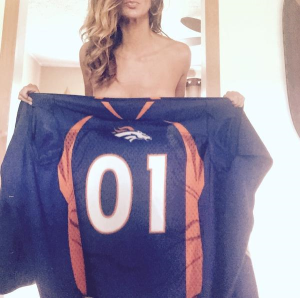 My husband dared me...so here I am; number one Denver Bronco fan...